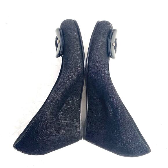 Stuart Weitzman Black Bucalina Covered Wedge Heel Size 9.5 - Picture 6 of 9